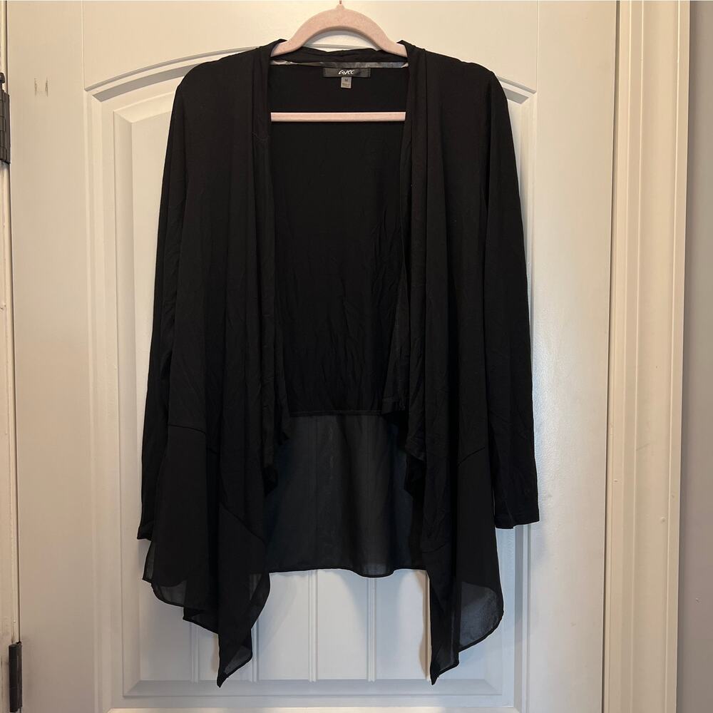 Avec Women’s Long Sleeve Open Front Waterfall Lightweight Cardigan Top Size M